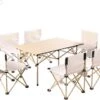Buxibo - Lichtgewicht Vouwbare Campingtafel - Inklapbaar - Vis/Tuin/Picknick Tafel - Kamperen - Met Opberghoes - Aluminium - Grijs -Gardena Winkel 1200x995