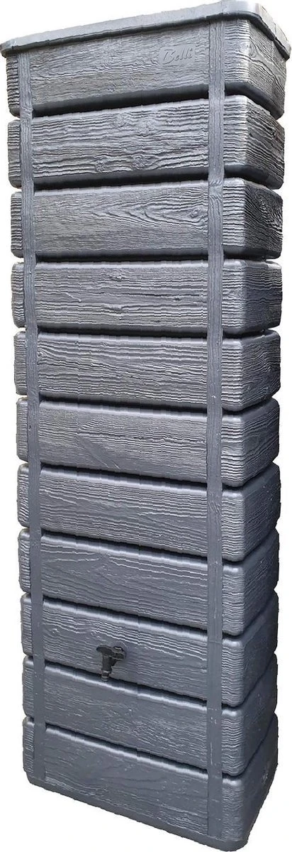 Regenton Muurtank, Grandval 300L, Antraciet Kunststof, Imitatiehout, Met Gootaansluitset Inbegrepen 3 Regenton Muurtank, Grandval 300L, Antraciet Kunststof, Imitatiehout, Met Gootaansluitset Inbegrepen