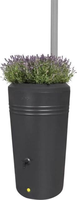 Elho Green Basics Regenton - Regenton - Living Black - Buiten - 200 Liter -Gardena Winkel 466x1200