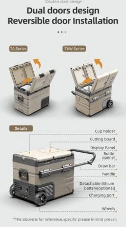 Alpicool 55L - Koelkast/vriezer - 12V-24V/230V - Compressor - APP - Voor Auto En Huis - Outdoor Camping Benodigdheden -Gardena Winkel 664x1200