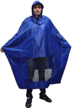 Poncho Regenponcho - Fietsponcho Fiets - Koplampproof Transparant - One Size Unisex Blauw -Gardena Winkel 819x1200