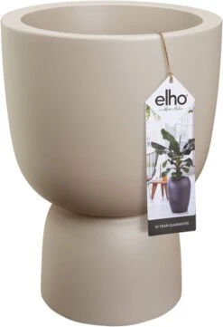 Elho Pure Coupe 41 - Bloempot Voor Binnen & Buiten - Ø 41.3 X H 57.9 Cm - Beige/Balanced Beige -Gardena Winkel 820x1200 3