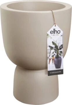 Elho Pure Coupe 35 - Bloempot Voor Binnen & Buiten - Ø 34.9 X H 49.0 Cm - Beige/Balanced Beige -Gardena Winkel 821x1200 1