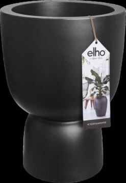 Elho Pure Coupe 41 - Bloempot Voor Binnen & Buiten - Ø 41.3 X H 57.9 Cm - Zwart/Zwart -Gardena Winkel 825x1200 5