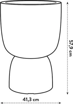 Elho Pure Coupe 41 - Bloempot Voor Binnen & Buiten - Ø 41.3 X H 57.9 Cm - Zwart/Zwart -Gardena Winkel 843x1200