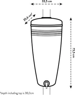 Elho Green Basics Rain Catcher 33 - Regenton Voor Balkonbuiten - Ø 33.5 X H 73.5 Cm - Grijs/Living Concrete -Gardena Winkel 951x1200 1