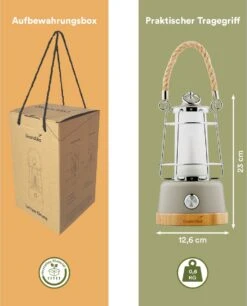 Skandika Kiruna LED-Lamp – Tentlampen – Campinglampen – Buiten Lantaarn – Buitenverlichting – Buiten Lamp - Retro Outdoor Camping Lamp Met Powerbank, Traploos Dimbaar, Draadloos, Oplaadbare Batterij, USB, Warm En Koud Wit, 75h Lichtduur – Beige -Gardena Winkel 968x1200