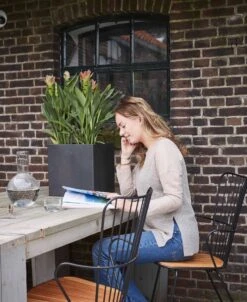 Capi Europe - Bloempot Vierkant Smooth NL - 50x50x50 - Zwart - Voor Binnen En Buiten - KBL904 -Gardena Winkel 983x1200